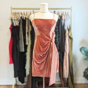 Cinq à Sept Velvet Mini Dress in Rosewood